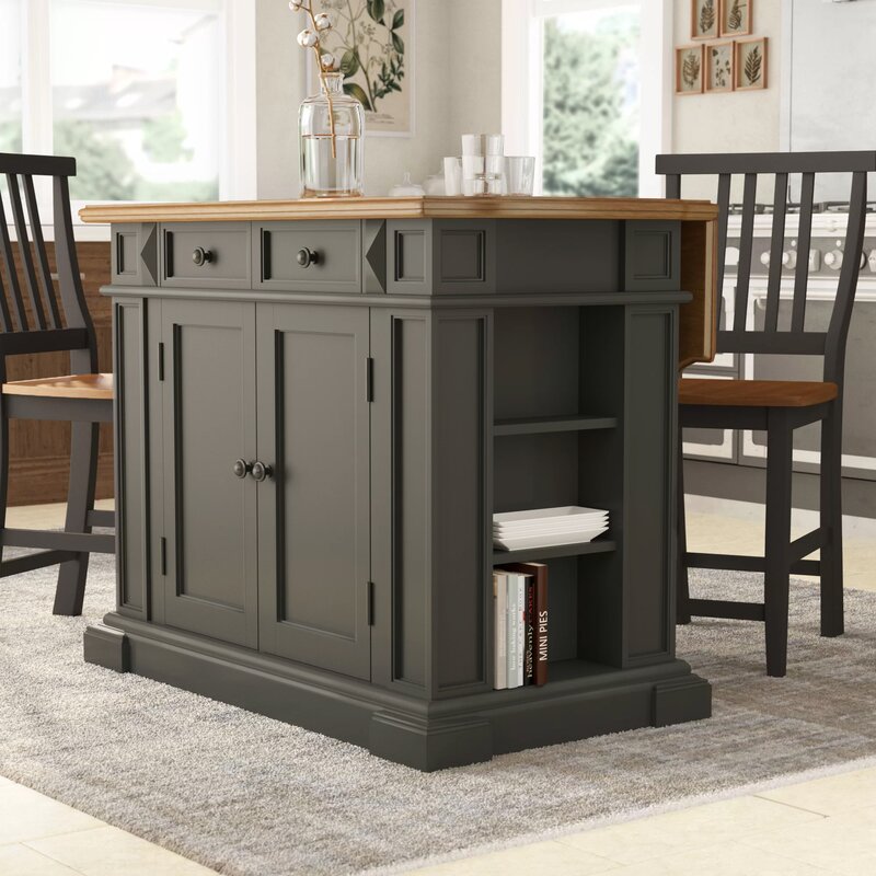 August Grove Collette Kitchen Island Set & Reviews | Wayfair